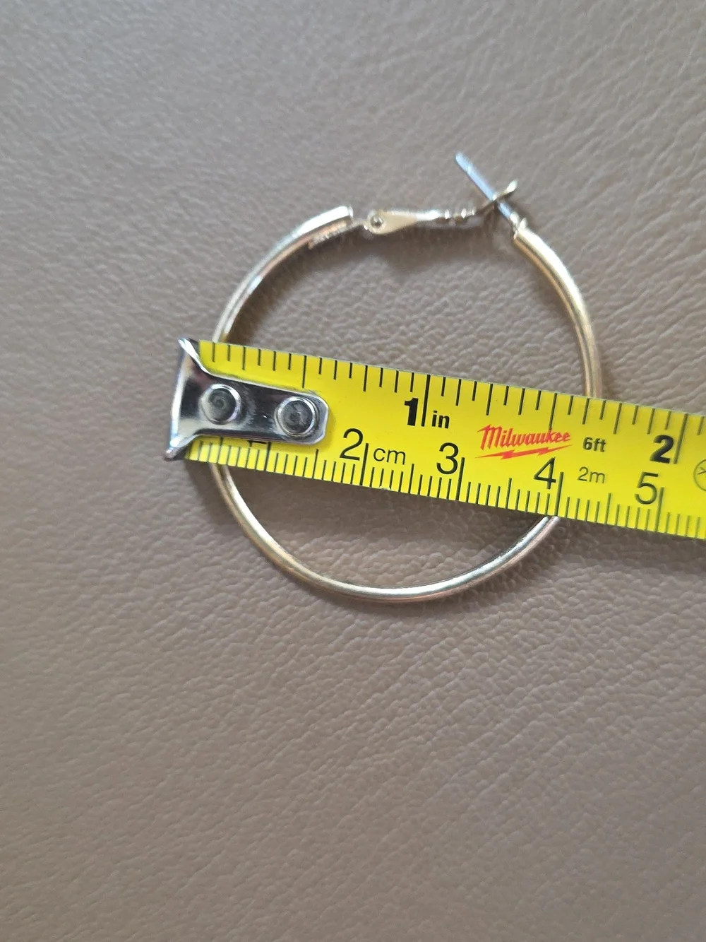 Classic Gold Hoop Earrings - Medium Size Lightweight - Picture 3 of 3